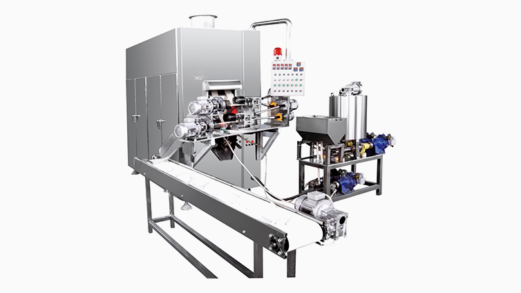 Automatic center filling egg roll machine